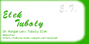 elek tuboly business card